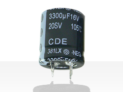 381LX/383LX 105°C High Ripple, Snap-In Aluminum Capacitor