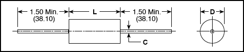 MIL-PRF-20 Axial Capacitor Dimensions MIL-PRF-20 axial capacitor dimensions