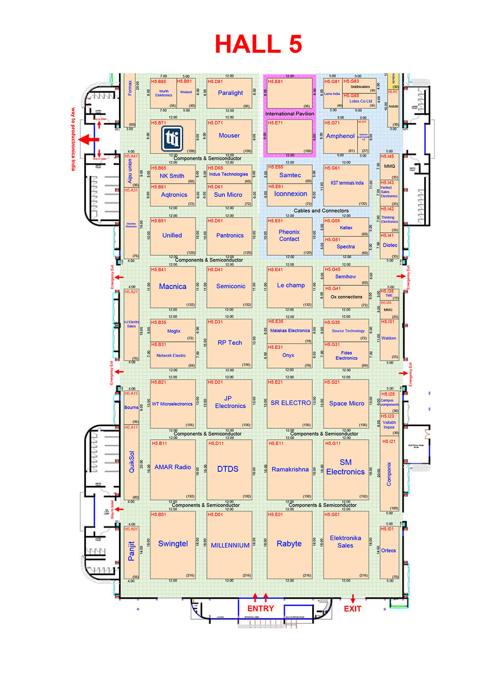 Map of Electronica Hall 5