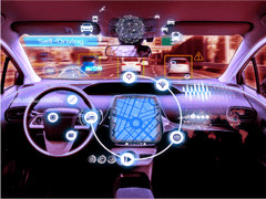Car Interior with Holograms